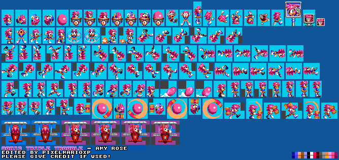 Sonic Origins Plus - Amy Sprites Recreations V2 by MarioYT21 on