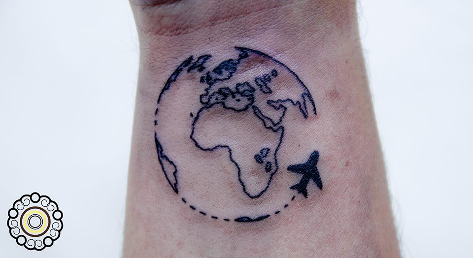 Around the world tattoo by LaEmbajadaTattoo on DeviantArt Around the world tattoo by LaEmbajadaTattoo on DeviantArt