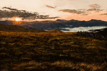 Field Sunset by KeeningAndSunder