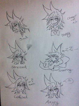 Yamato Shimizuka expressions sheet (Friend's OC)