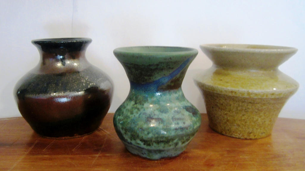 3 small vases