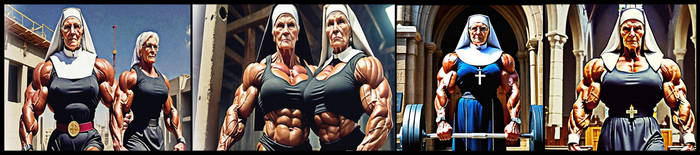 Muscular Nun Power Banner