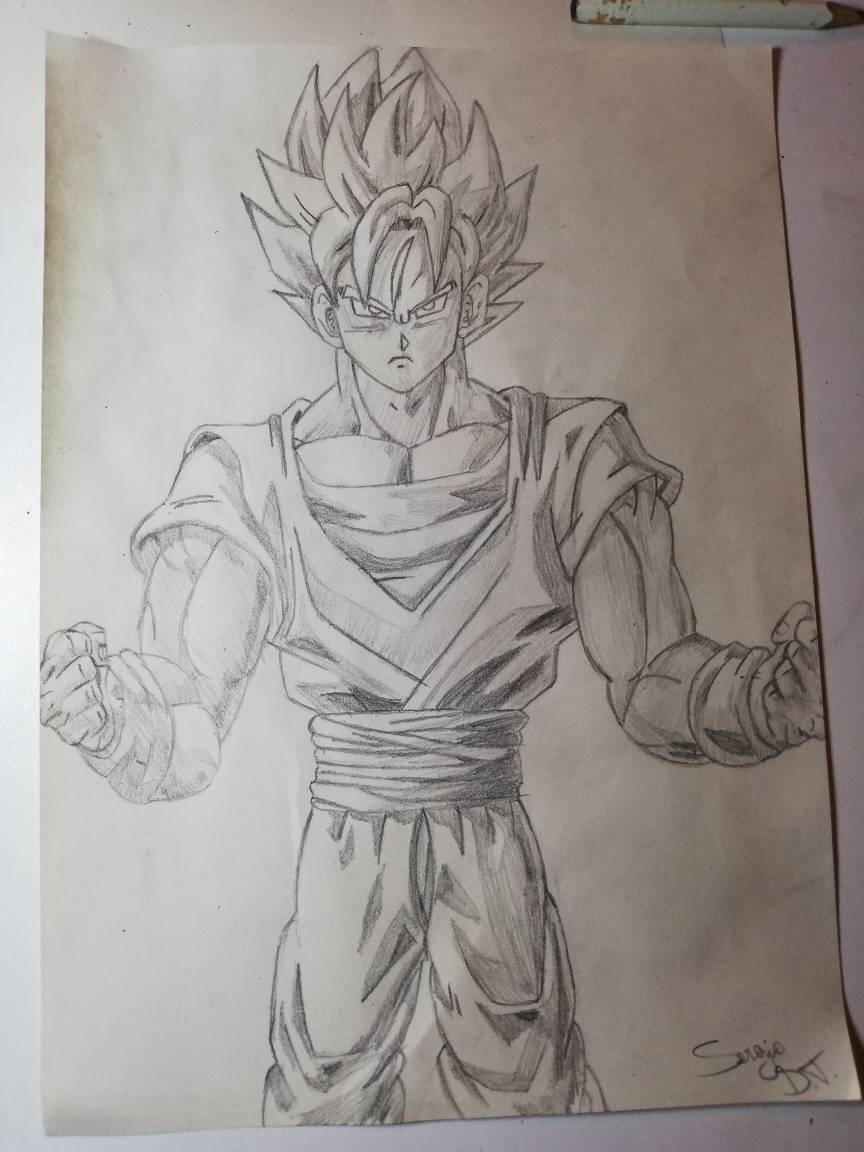 Goku Super Saiyan - Dragon Ball Z (Second Drawing) by