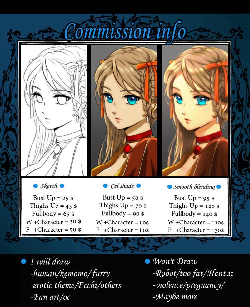 Commission info ( NEW ) by Esther-Shen Commission info ( NEW ) by Esther-Shen