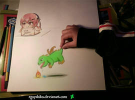 Baby dragon clash of clans 3D drawing art 