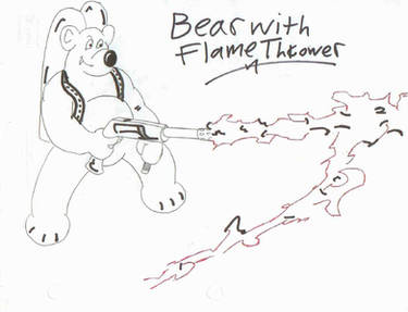 bear with flame thrower