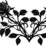 Gothic Black Rose Back Tattoo