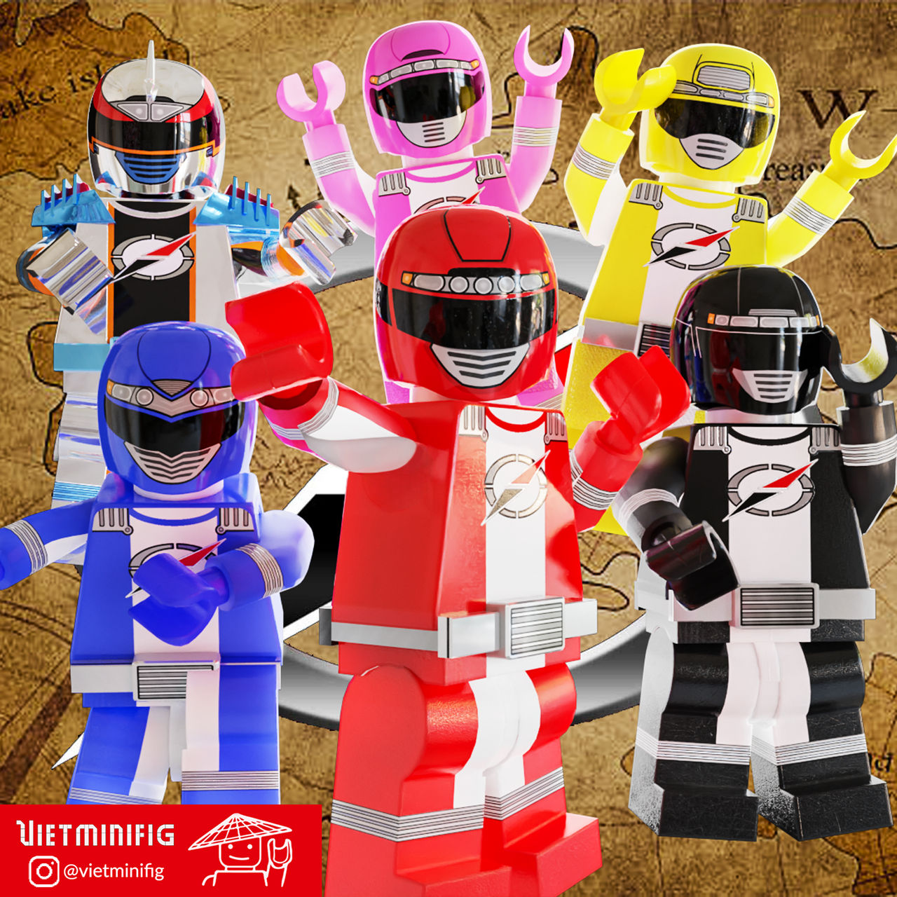 Lego Power Rangers Rpm Red Power ranger operation overdrive boukenger lego by minhthanhwill on ...