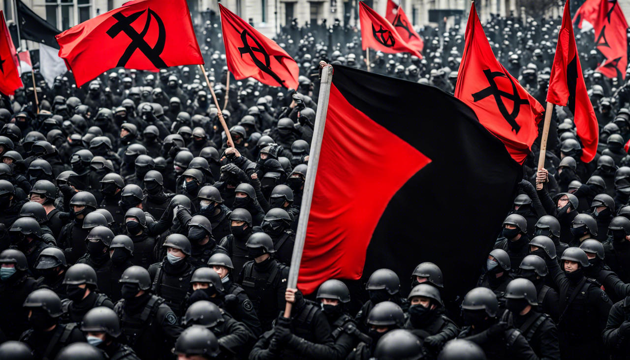 Leftist army flying black and red anarchist flag by madincleveland on ...
