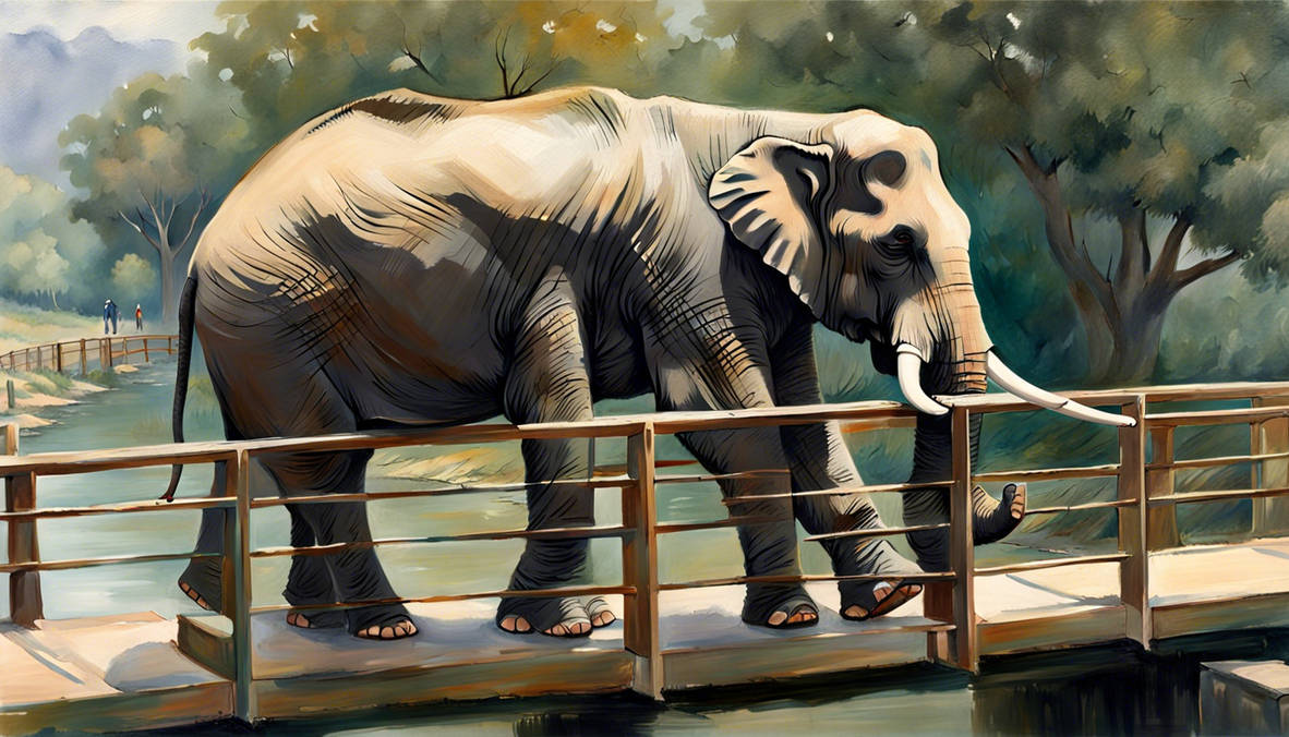 Edward monk paints an elephant on a bridge by madincleveland on DeviantArt