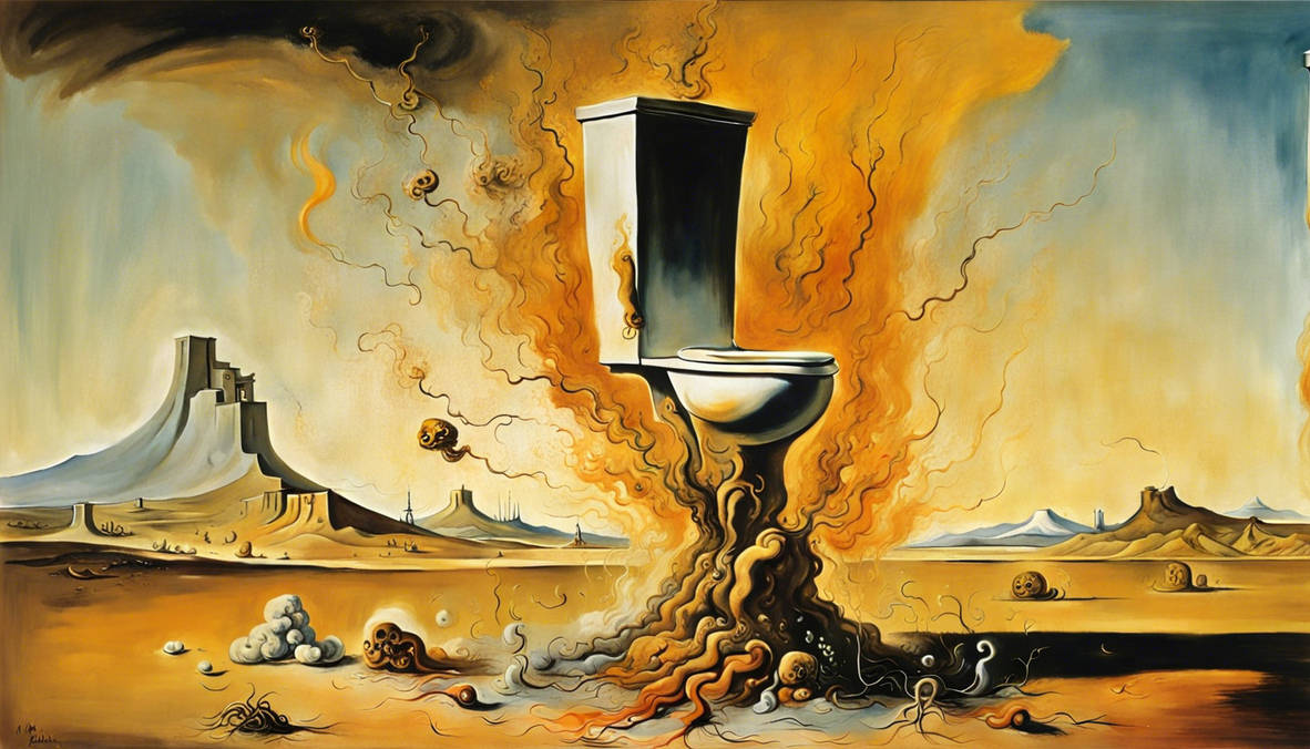 Exploding Toiliet Disgusting Toilet Explodes Fecal Madness Painted B by madincleveland on ...