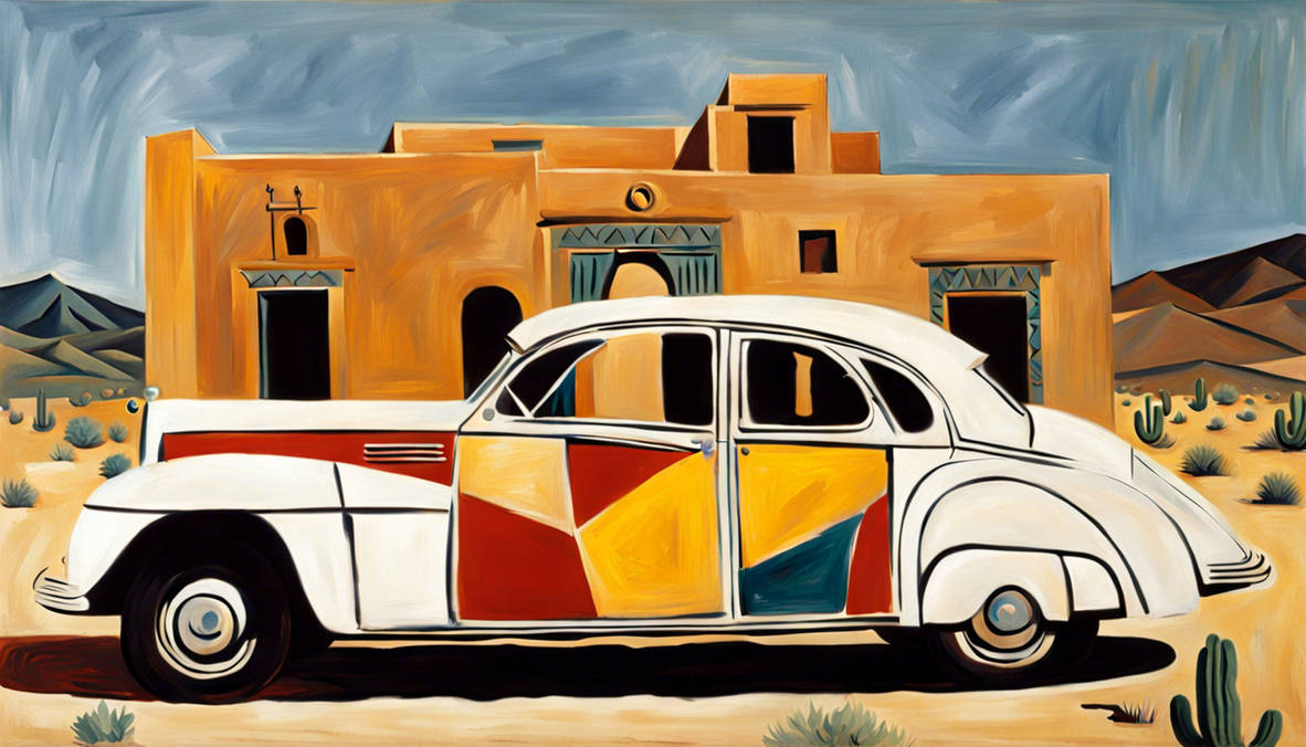 Pablo picasso's favorite automobile sitting in fro