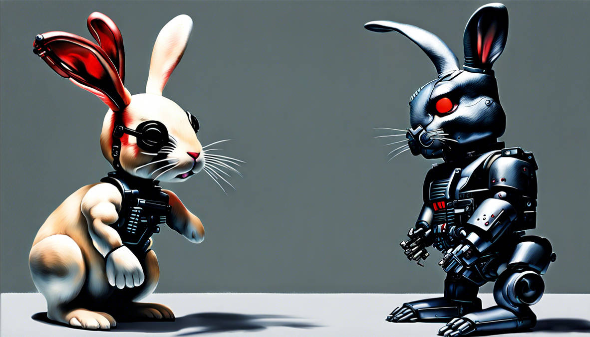Terrminator Rabbit Promiscuous Bunny Meets Terminator Bunny Painted B by madincleveland on ...