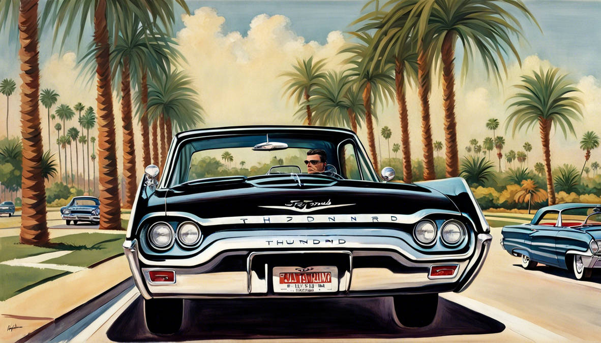 1963 Ford Thunderbird Black Riding Down A Boulevar by madincleveland on ...