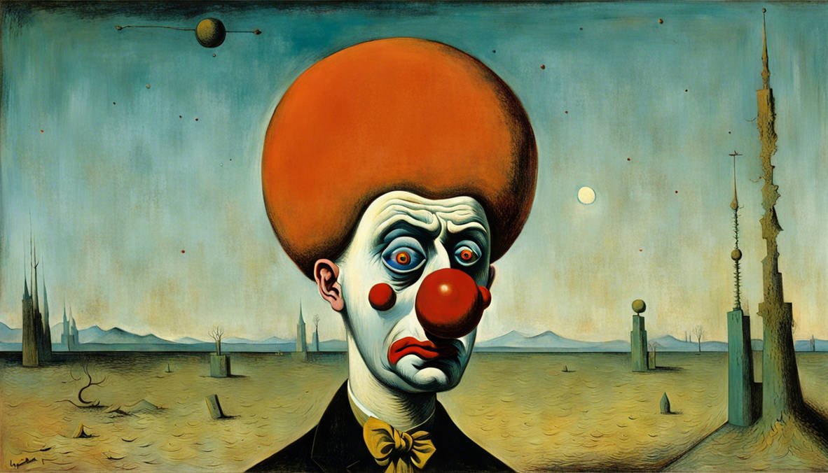 Exploding Clowns The sad clown with the exploding head painted by m by madincleveland on ...