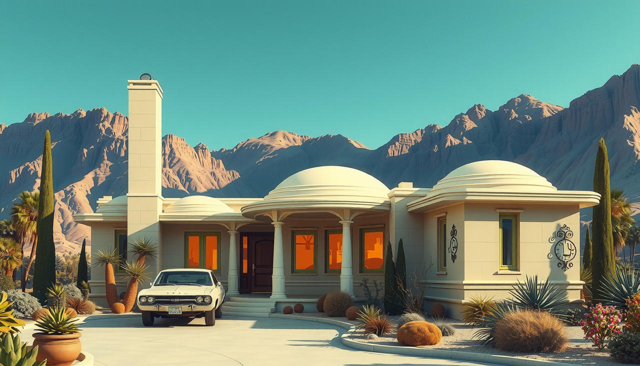 retro futurist ranch style house by Syd mead by madincleveland on ...