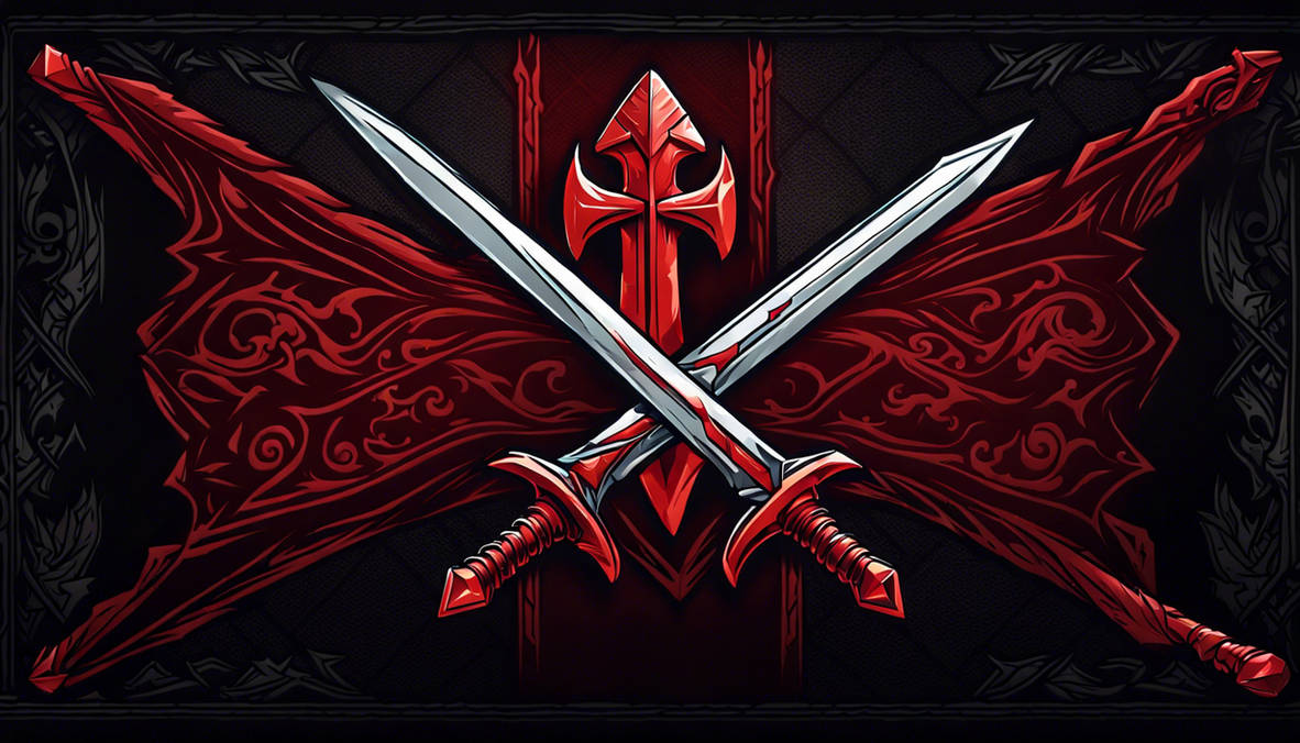 Red Sword Red Hammer Red Sword Crossed On Black Background S by madincleveland on ...