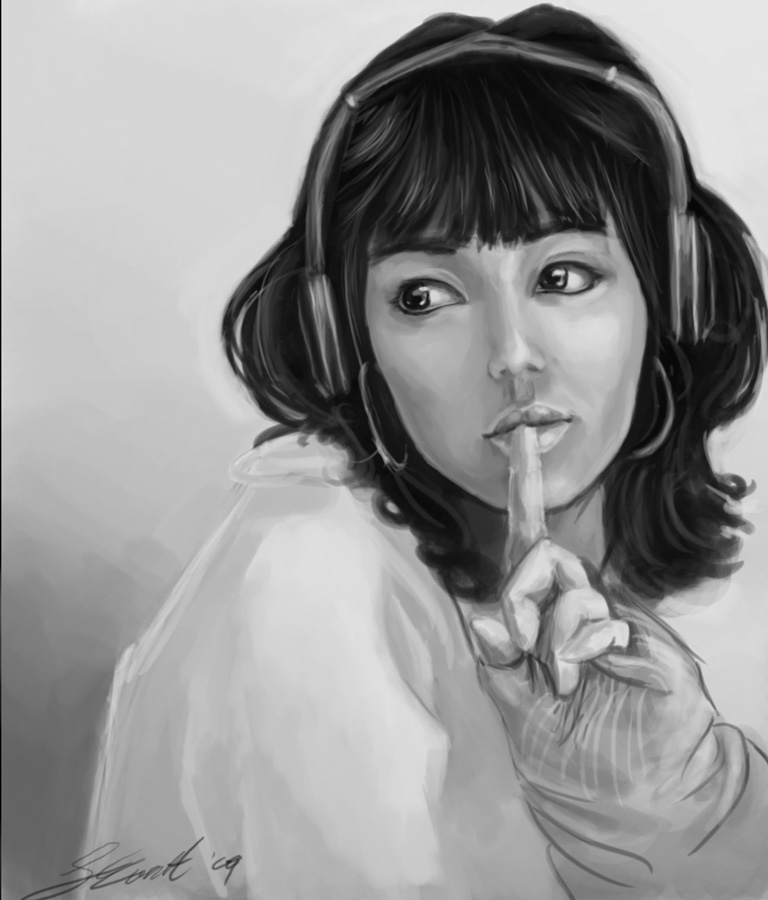 Girl with headphones sketch by Anuxinamoon on DeviantArt