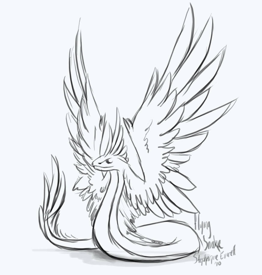 Winged Snake sketch by Anuxinamoon on DeviantArt