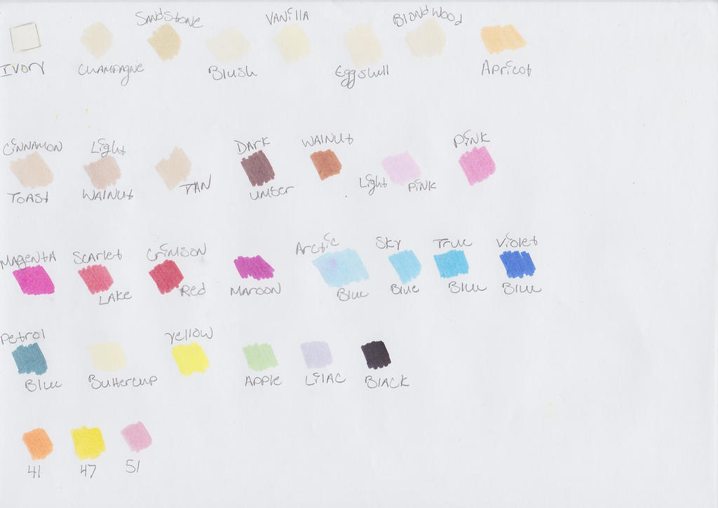 Marker Color Chart by AquarianPrincess7 on DeviantArt
