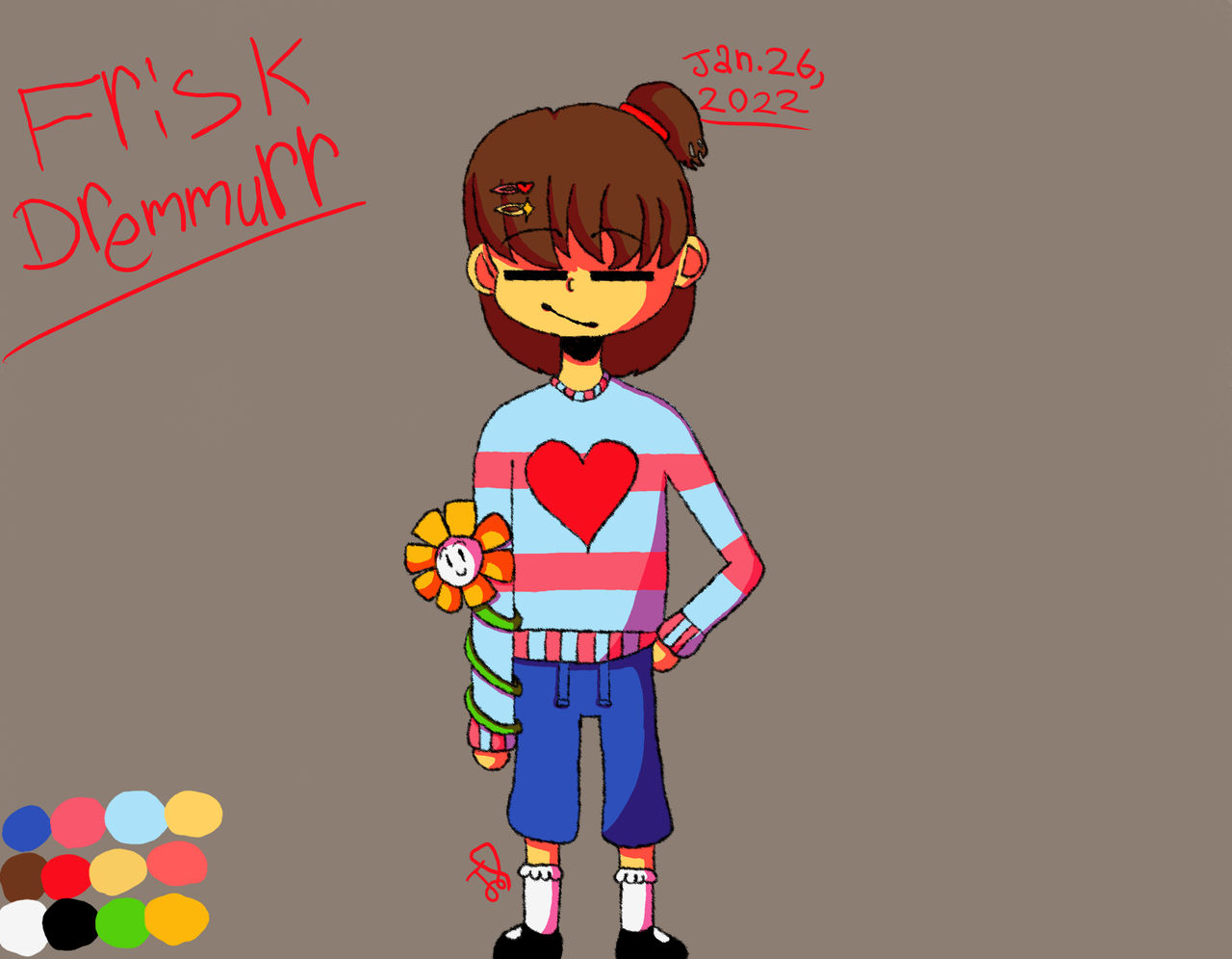 Jan. 26, 2022- Frisk redesign by JammyTheGlitch on DeviantArt