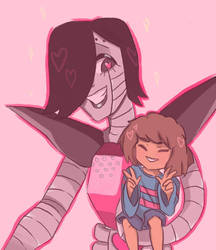 mettaton and frisk selfie