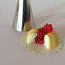 Hand sculpted polymer clay cherry bunt cake
