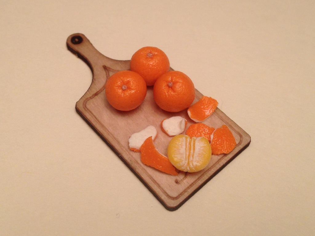 Hand sculpted mini polymer clay oranges by MeganHess