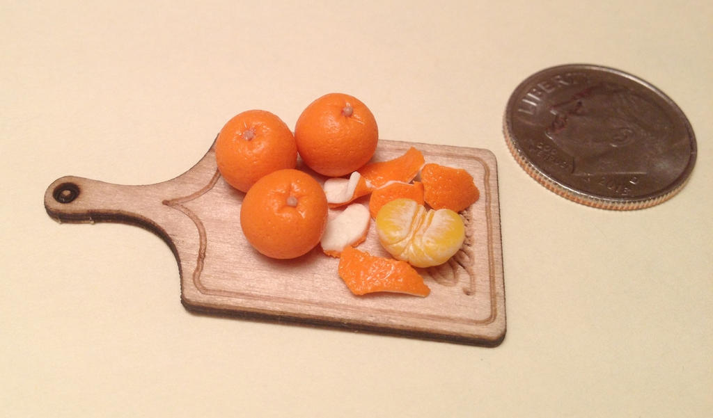 Hand sculpted mini polymer clay oranges