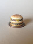 Miniature Polymer Clay Hamburger by MeganHess