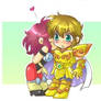 Chibi Aioria and Marin