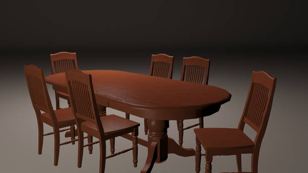 Table and Chairs 3D Model