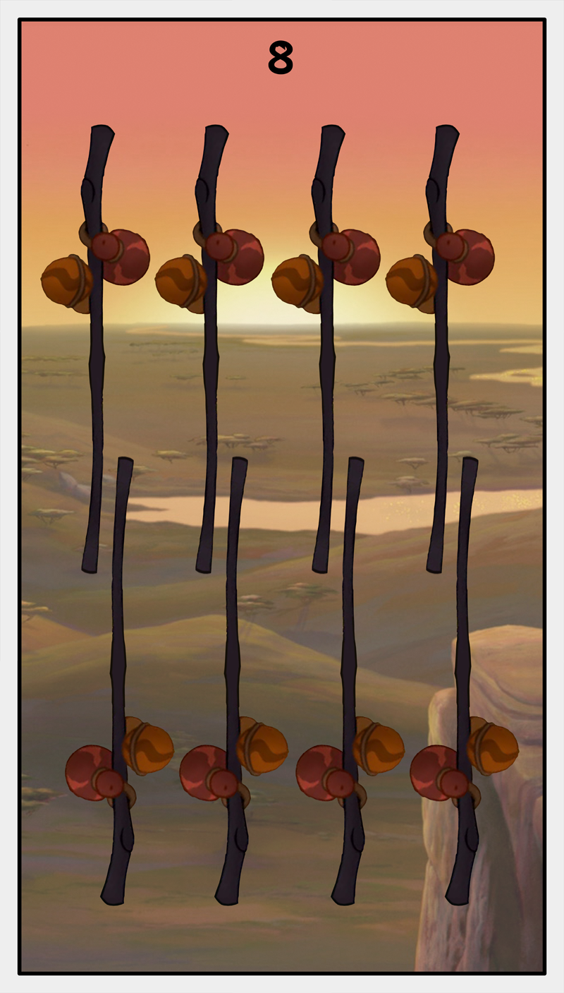 Dmorte Tarot Wands: 8