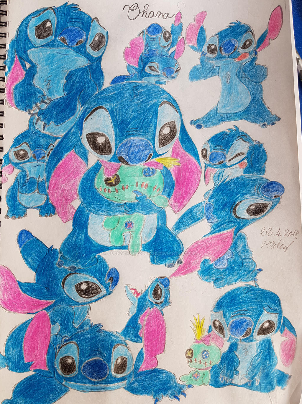 Another Lazy Day - Color  Stitch drawing, Lelo and stitch, Lilo and stitch  ohana