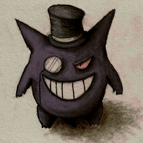 Colored gengar with top hat