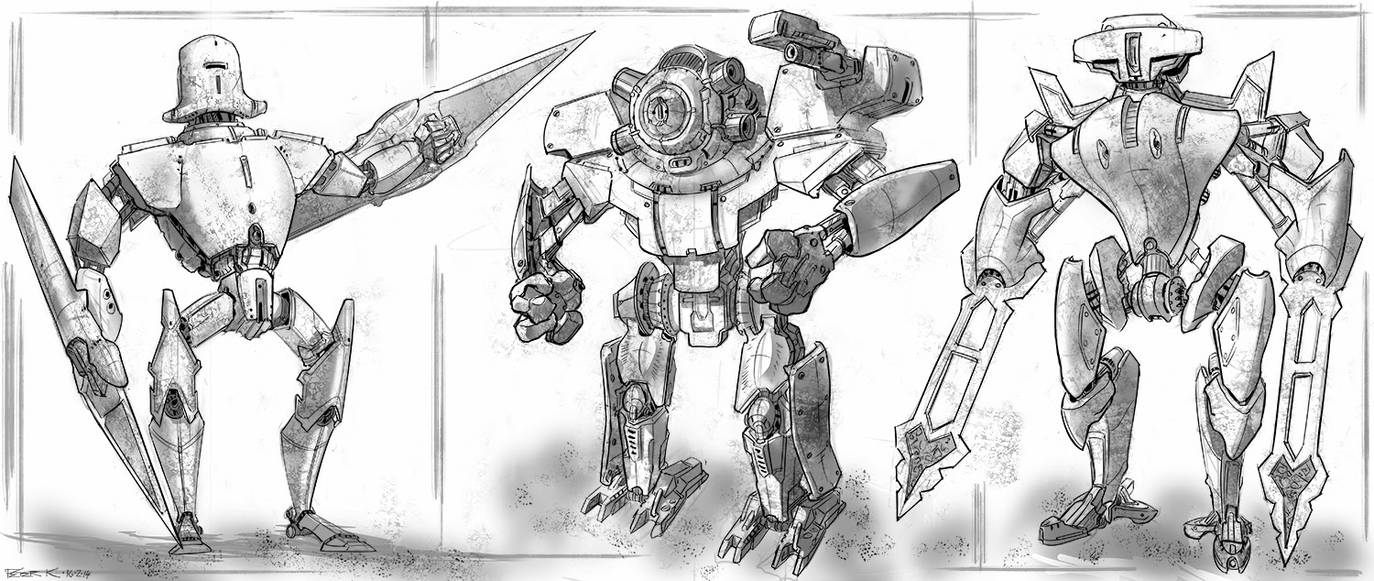 Robots digital sketch by PeterKmiecik on DeviantArt