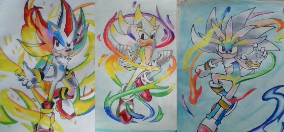 The Fusion of Sonic, Shadow, and Silver by FrizziFruit on DeviantArt