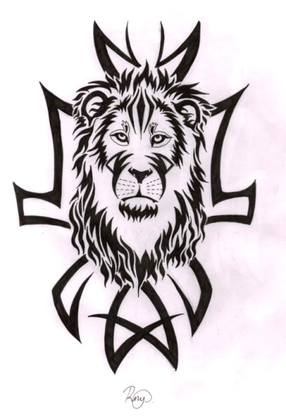 Lion and Tribal tattoo design by bexyboo16 on DeviantArt Lion and Tribal tattoo design by bexyboo16 on DeviantArt