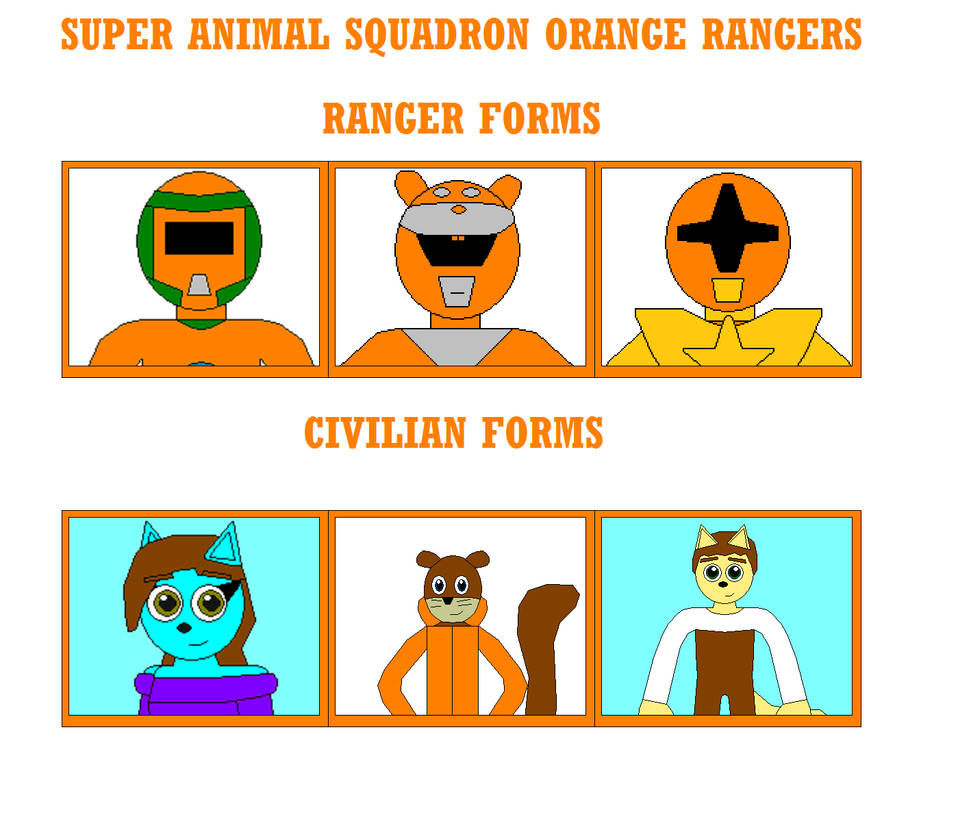 Super Animal Squadron Orange Rangers by Eli-J-Brony on DeviantArt