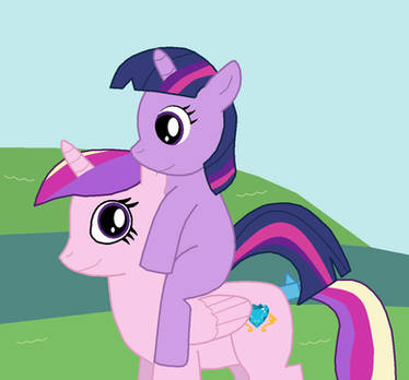 Cadence Gives Twilight A Piggyback Ride