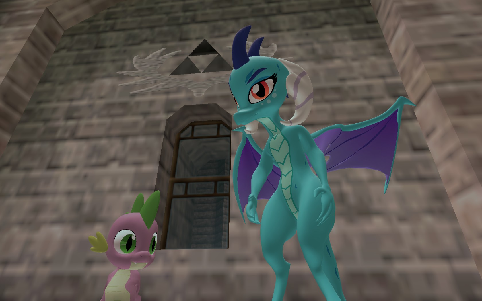 Ember and Spike In the Castle Courtyard Part 11