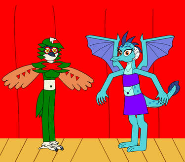 Decidueye and Princess Ember As Belly Dancers