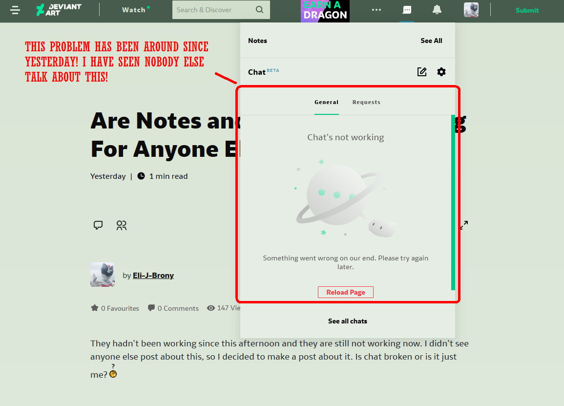 Deviantart Chat Not Working