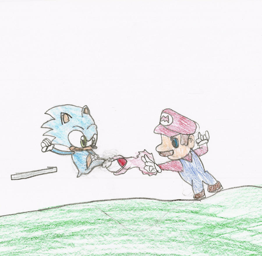 Mario vs Sonic by Kirby000 on DeviantArt