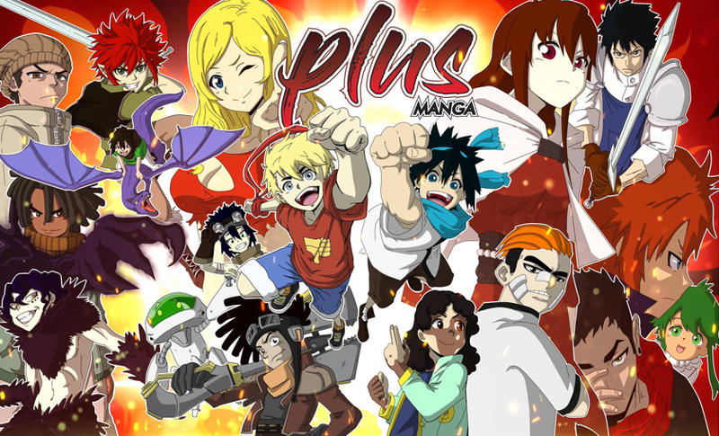 Plus manga banner with all main characters by Dragonniar on DeviantArt