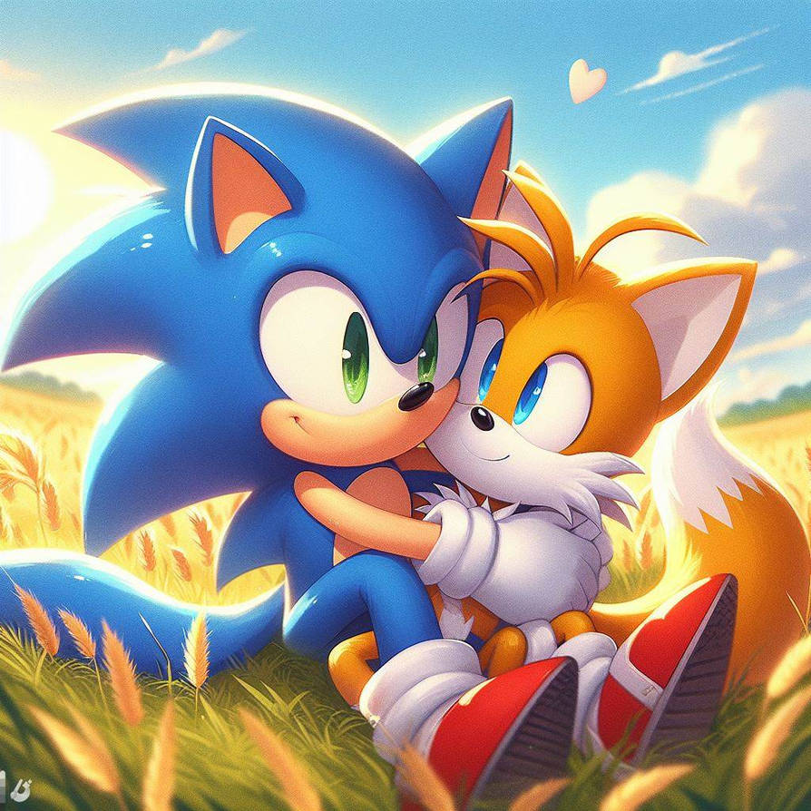 Sonic and Tails Hugging 1 by SwiftFurAI on DeviantArt