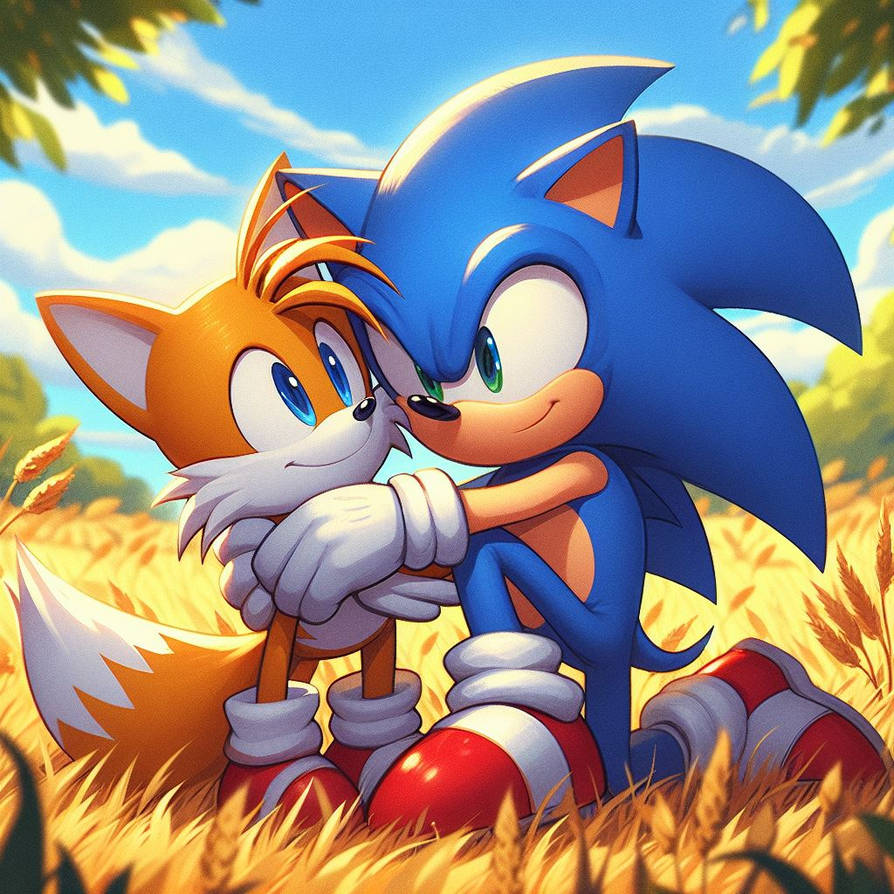Sonic and Tails Hugging 2 by SwiftFurAI on DeviantArt