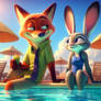 Nick and Judy at the Pool 1