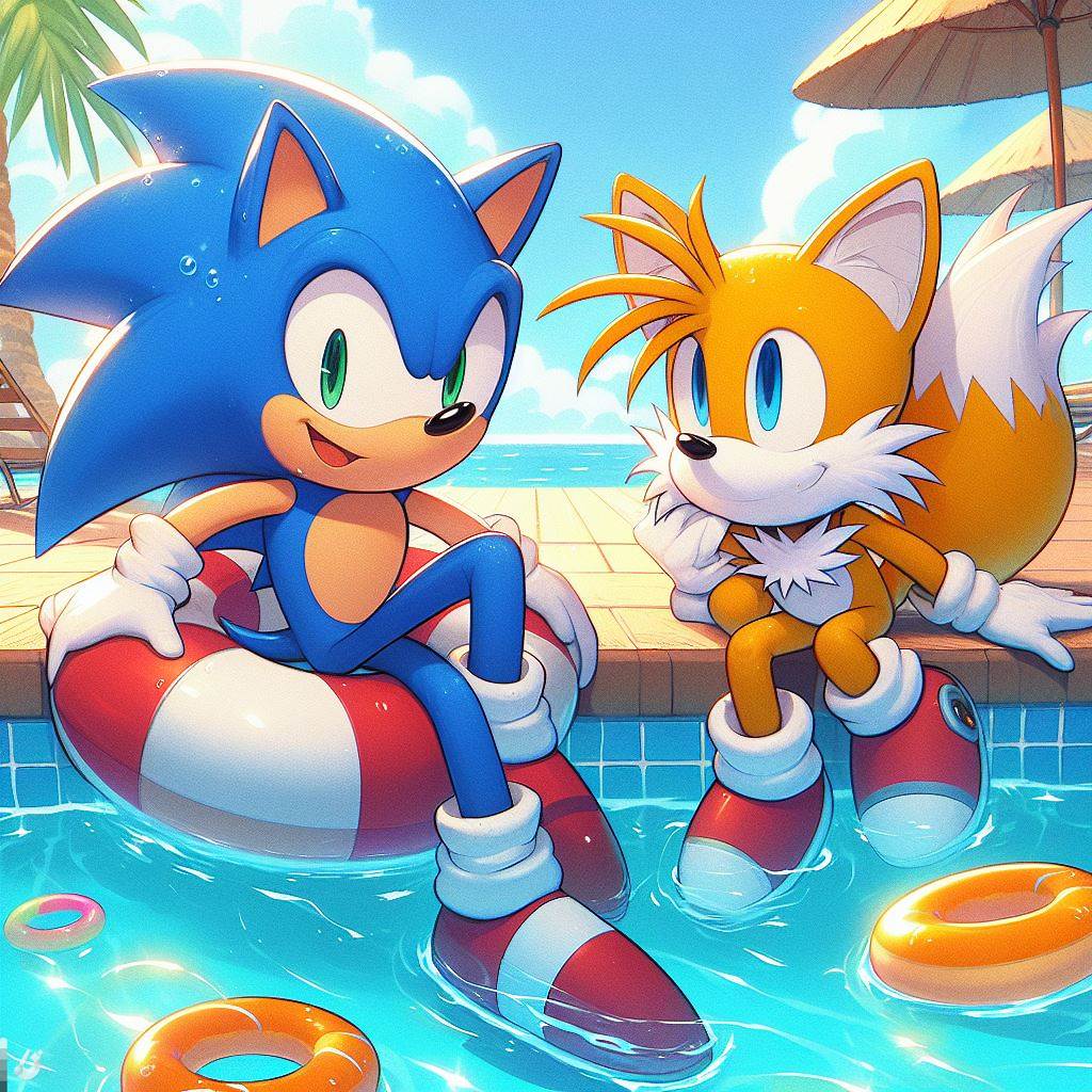 Tails Pool Sonic and Tails at the Pool 1 by SwiftFurAI on DeviantArt