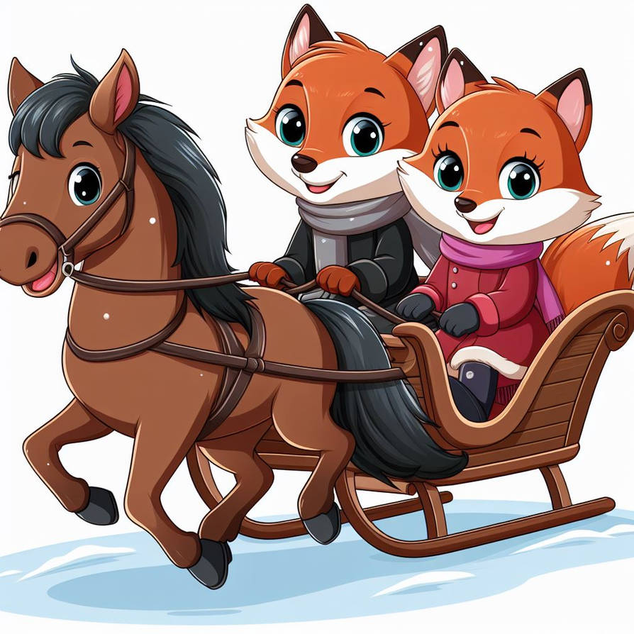 Sleight Ride Drawing Sleigh Ride 1 by SwiftFurAI on DeviantArt